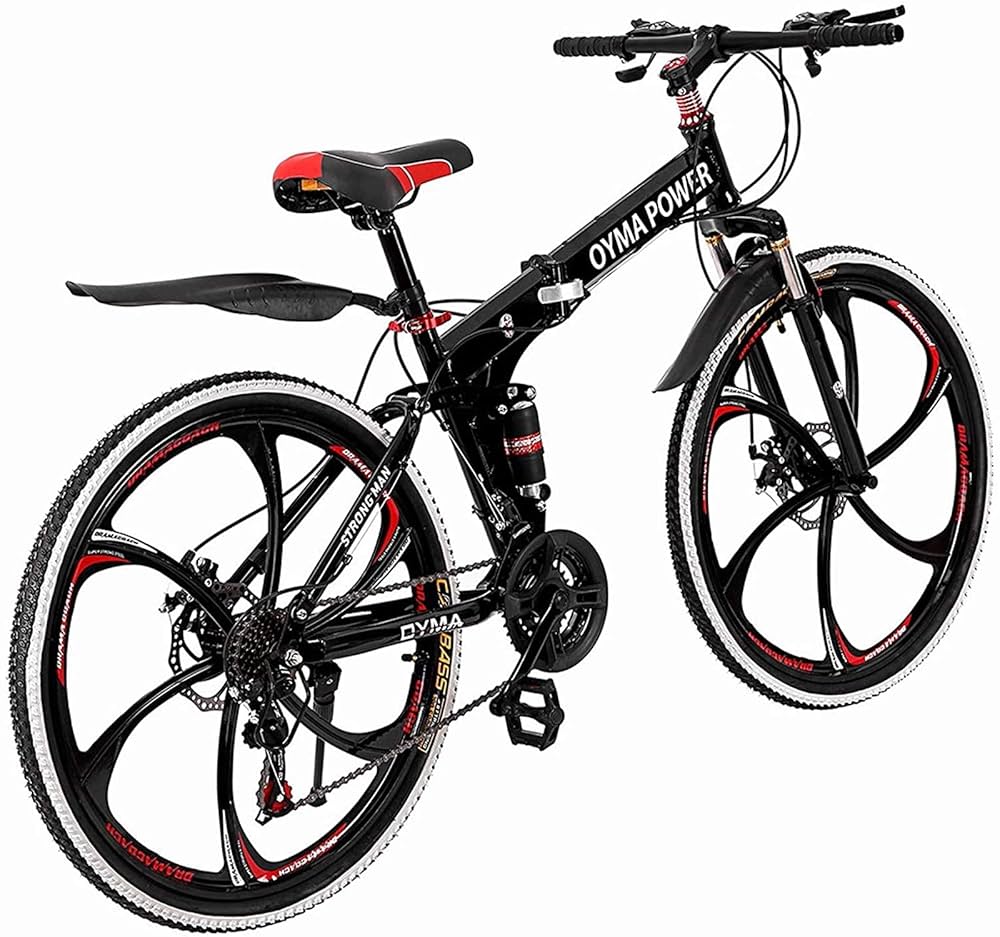 Amazon | 折りたたみ自転車 ブラック 21段変速 マウンテンバイク